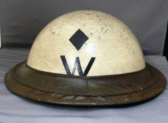 HOME FRONT ,SENIOR WARDENS STEEL HELMET WITH HALF GAS CAPE.