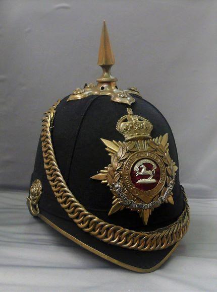 EDWARDIAN OFFICERS BLUE CLOTH HELMET