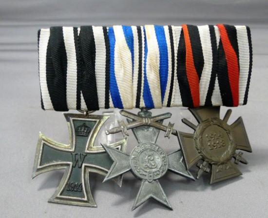 THREE PLACE MEDAL BAR WW1 VETERAN