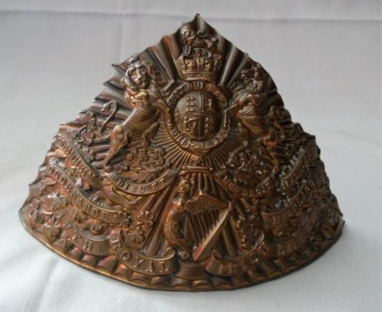 ROYAL IRISH LANCERS HELMET PLATE