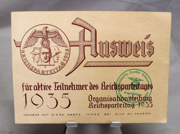 HJ REICHSPARTEITAG AUSWEIS.