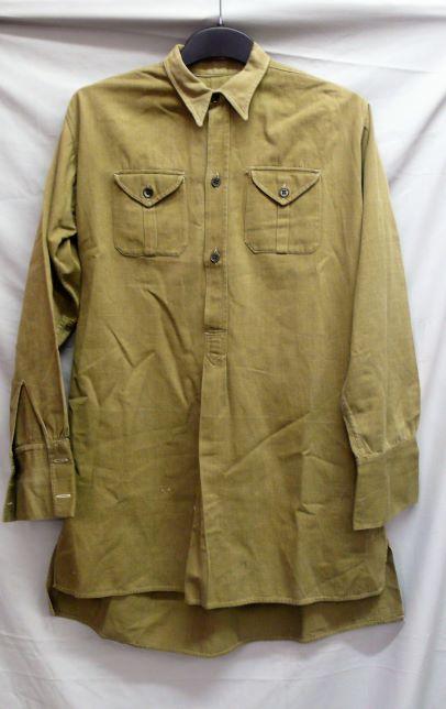 BROWN COTTON/RAYON SHIRT.
