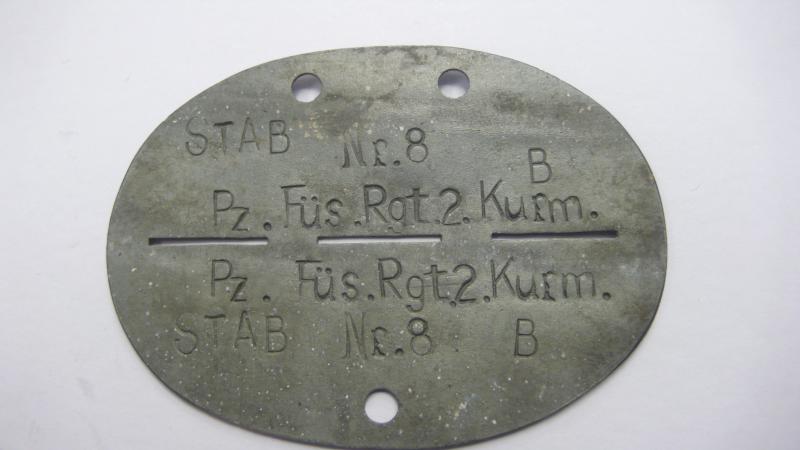 WEHRMACHT ZINC IDENTITY DISC