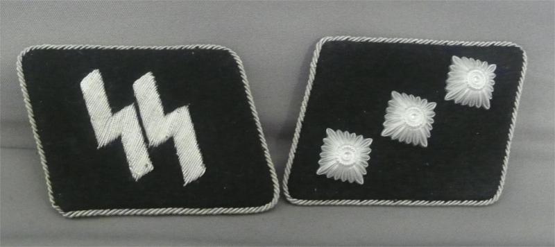 ISSUED BUT UNUSED SS OFFICERS COLLAR PATCHES